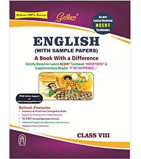 Golden English: (With Sample Papers) A book with a Difference for Class- 8